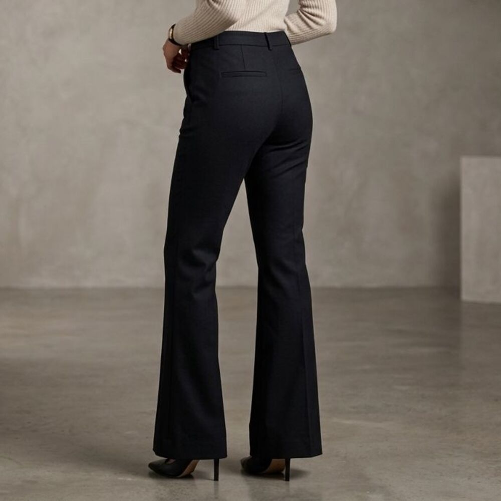 Theory Demitria 4 Traceable Wool Flare Black Dress Pants Womens Size 0 Trousers